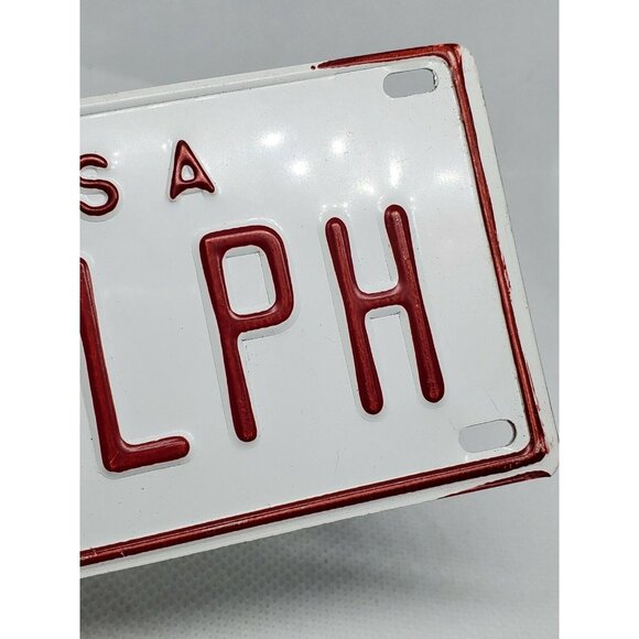 U.S.A Ralph Personalized White Red Collectible Mini License Bicycle Bike Plate - Picture 3 of 12